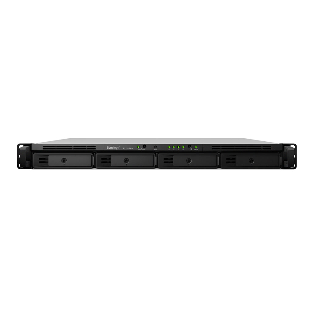 Synology RackStation RS1619xs+ - Servidor NAS - 4 baias - montável em bastidor - SATA 6Gb/s - RAID (expansão de disco rígido) 0, 1, 5, 6, 10, JBOD, RAID F1 - RAM 8 GB - Gigabit Ethernet - iSCSI assistência - 1U