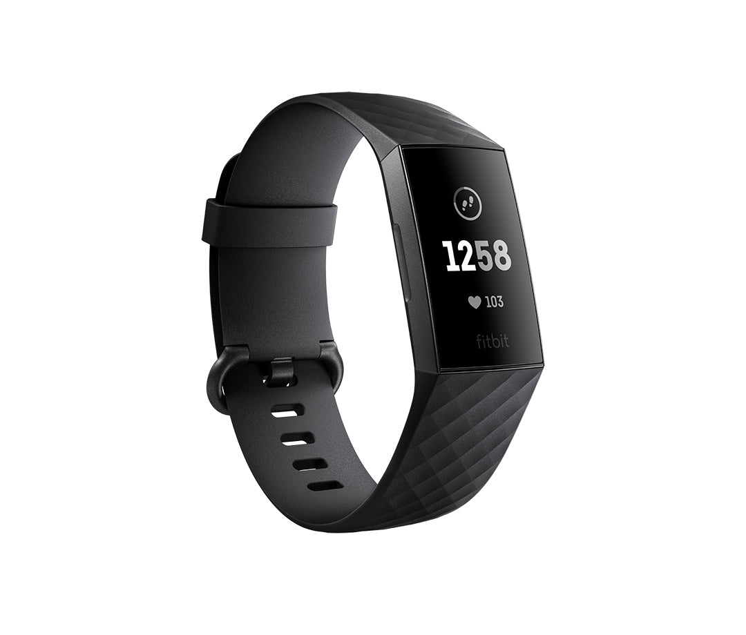 Fitbit Charge 3 - Grafito - rastreador de actividad Con correa deportiva - negro - monocromo - Bluetooth - 30g