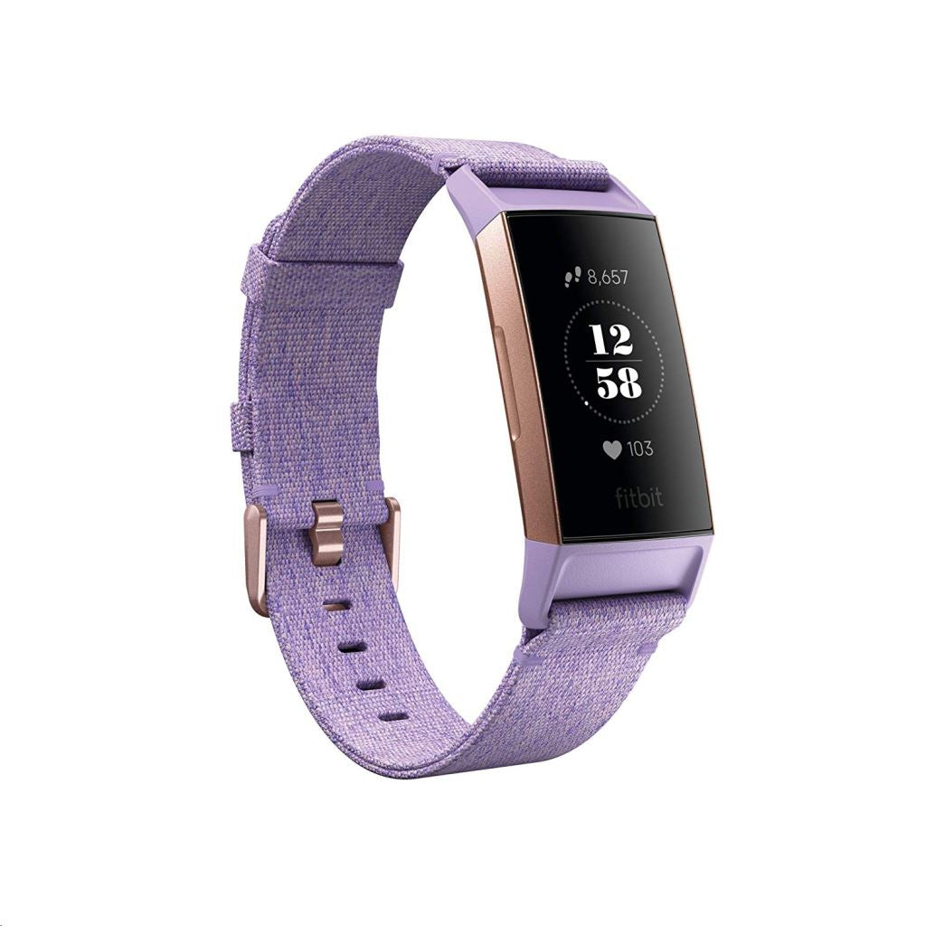Fitbit Charge 3 - Special Edition - rosa dourado - rastreador de actividade Com banda de desporto - lavanda - monocromático - Bluetooth - 30 g