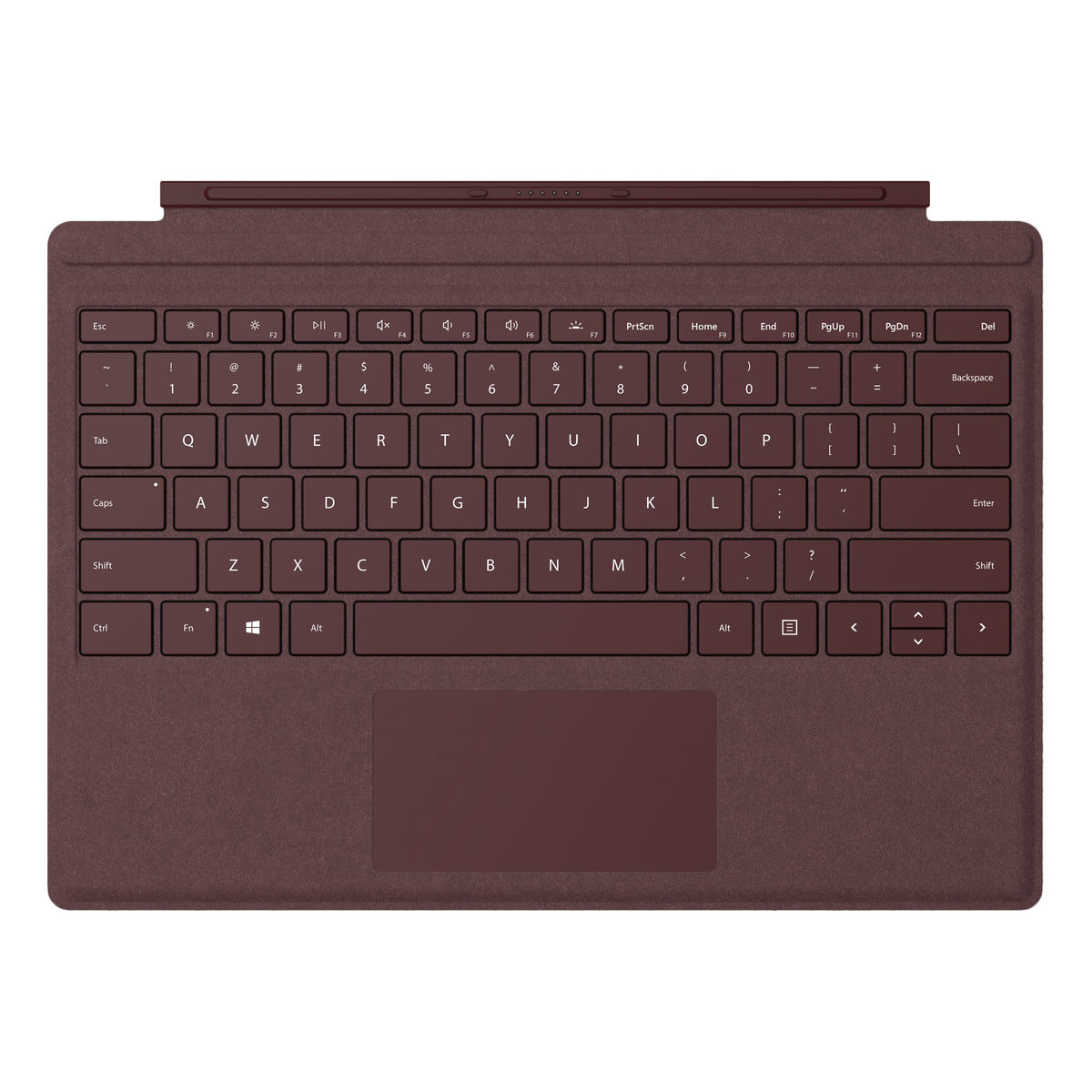 Microsoft Surface Go Signature Type Cover - Keyboard - with trackpad, accelerometer - backlit - English - burgundy - commercial - for Surface Go