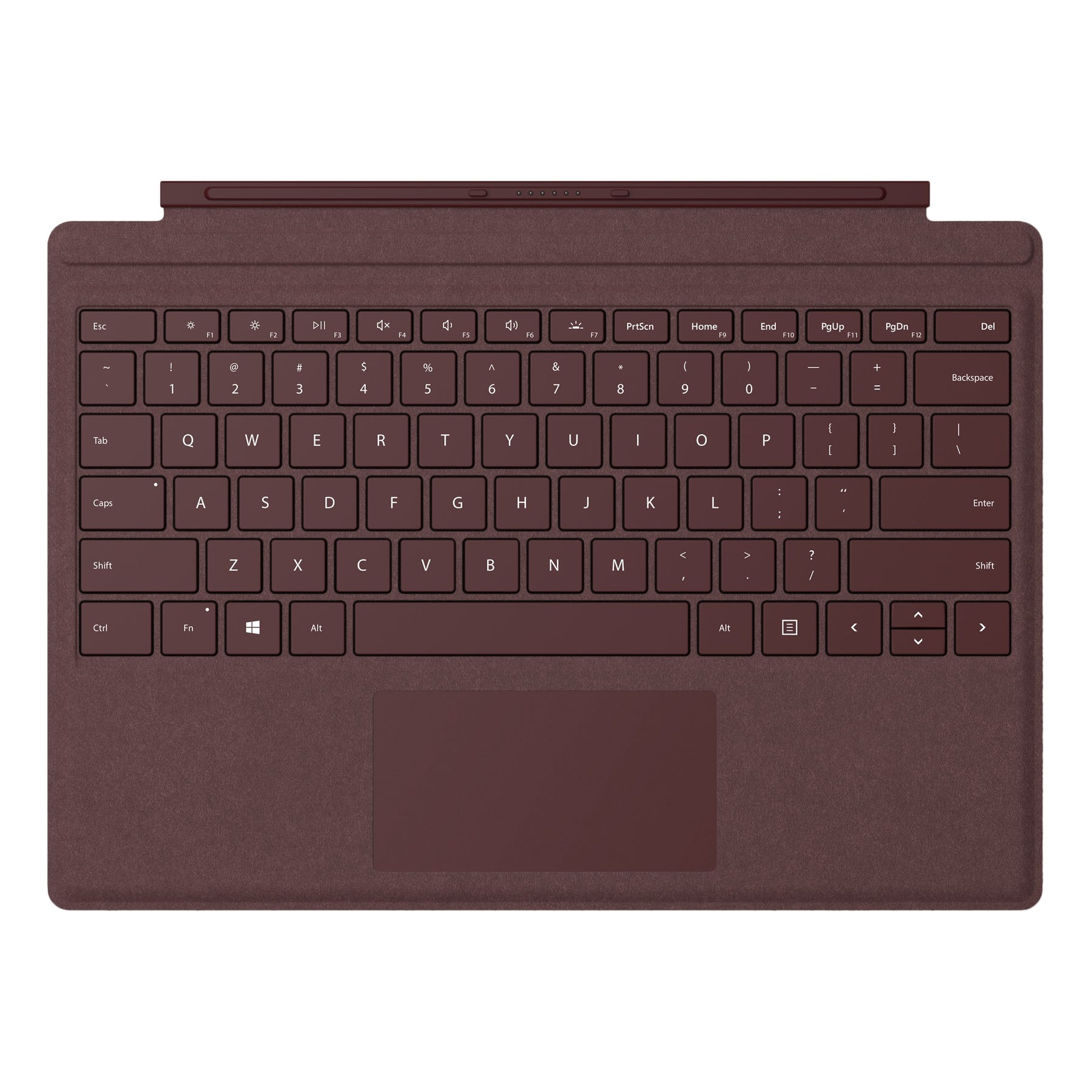 Microsoft Surface Go Signature Type Cover - Keyboard - with trackpad, accelerometer - backlit - English - burgundy - commercial - for Surface Go