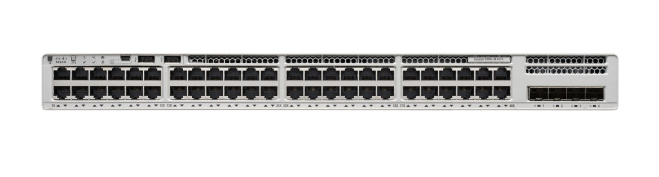 Cisco Catalyst 9200L - Network Essentials - conmutador - L3 - 48 x 10/100/1000 + 4 x Gigabit SFP (enlace ascendente) - montaje en riel