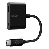 Belkin RockStar - Adaptador USB-C para conetor de auscultadores / carregador - USB-C macho para mini conector, USB-C fêmea - Fornecimento de energia USB (18W)