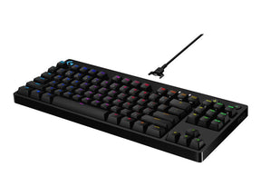 Logitech G PRO - Teclado - retroiluminado - USB - QWERTY - Español - switch: GX Blue Clicky - negro