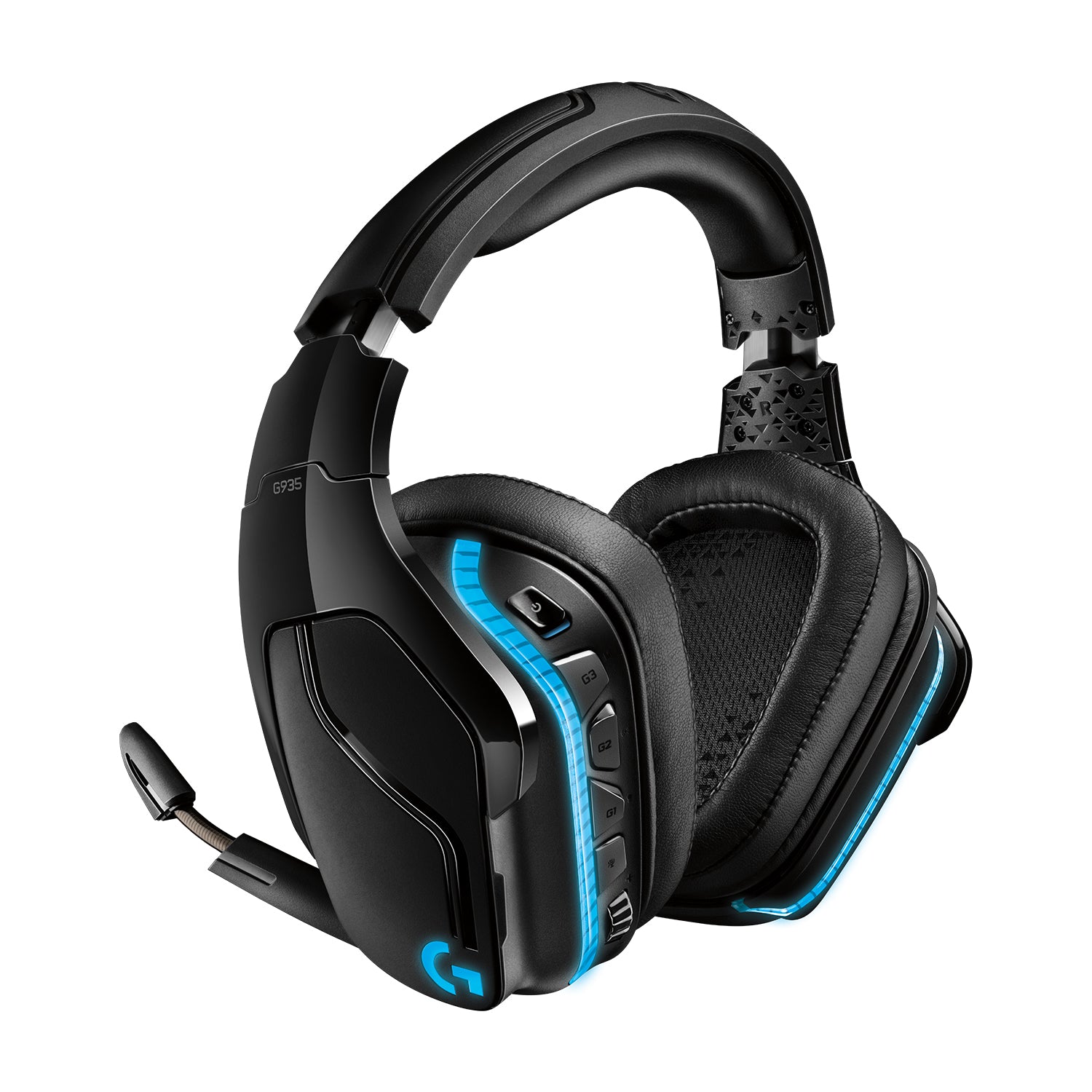 Logitech Gaming Headset G935 - Headphones - 7.1 Channel - Full Size - 2.4GHz - Wireless - 3.5mm Jack - Black, Blue