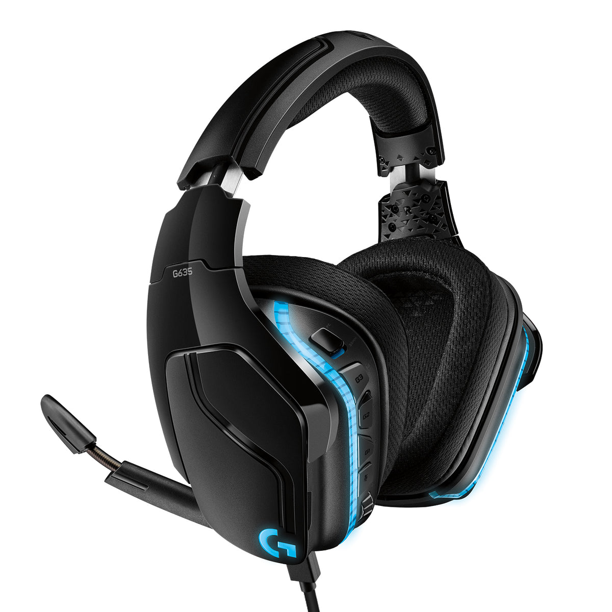 Logitech Gaming Headset G635 - Auriculares - 7.1 canales - Tamaño completo - Con cable - Conector de 3,5 mm - Negro, Azul