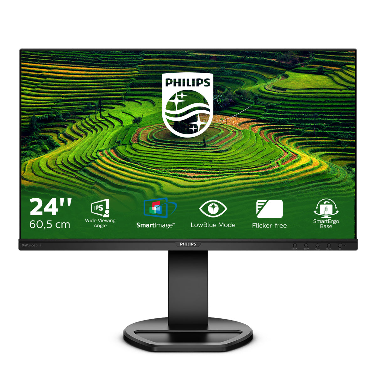 Philips B Line 241B8QJEB - Monitor LED - 24" (23,8" visibles) - 1920 x 1080 Full HD (1080p) @ 75 Hz - IPS - 250 cd/m² - 1000:1 - 5 ms - HDMI, DVI-D, VGA, DisplayPort - Altavoces - Textura negra