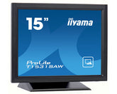 iiyama ProLite T1531SAW-B5 - Monitor LED - 15" - pantalla táctil - 1024 x 768 @ 75 Hz - TN - 370 cd/m² - 700:1 - 8 ms - HDMI, VGA, DisplayPort - altavoces - negro mate