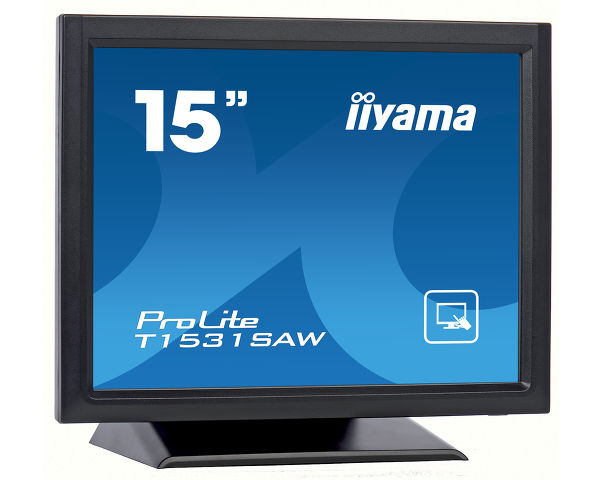 iiyama ProLite T1531SAW-B5 - Monitor LED - 15" - ecrã de toque - 1024 x 768 @ 75 Hz - TN - 370 cd/m² - 700:1 - 8 ms - HDMI, VGA, DisplayPort - altifalantes - preto opaco