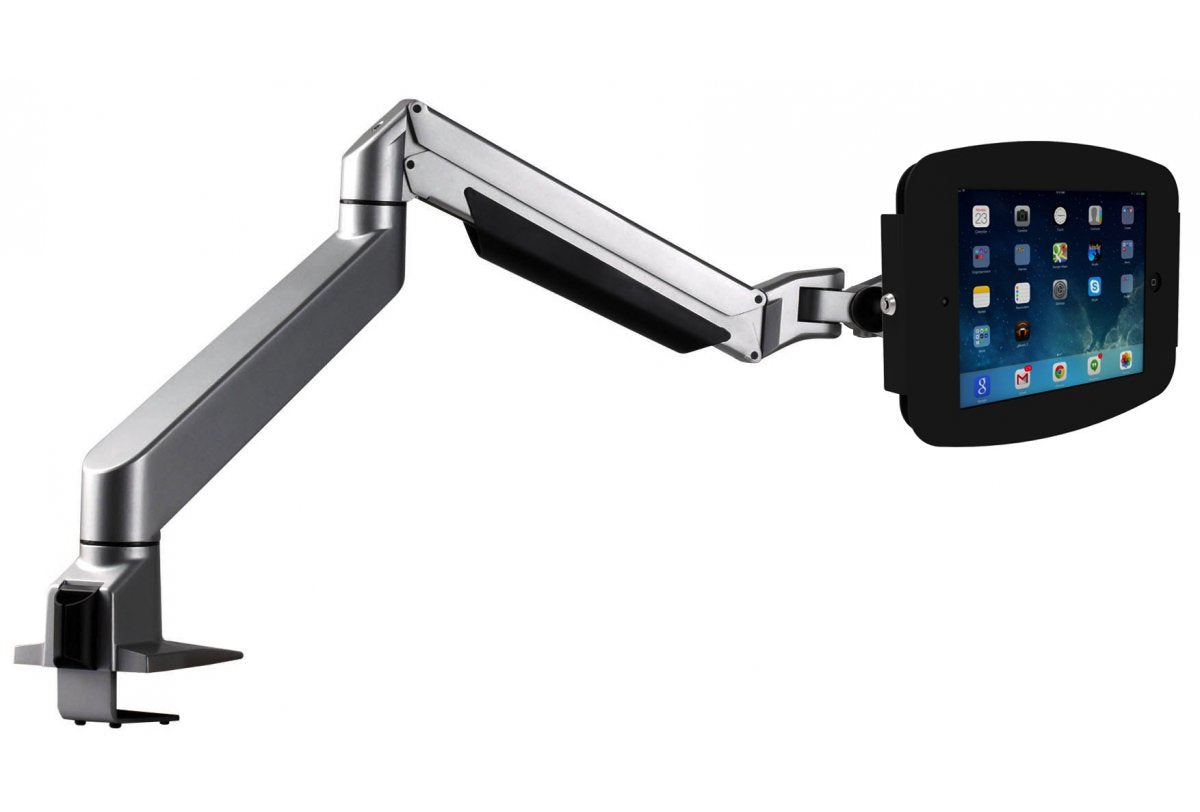 Compulocks iPad Pro 12.9-inch Enclosure Articulating Monitor Arm Mount - Mounting Kit (Hinged Arm, Enclosure) - For Tablet - Lockable - Premium Aluminum - Black, Silver - Screen Size: 12.9" - Desktop Mountable - For Apple 12.9-