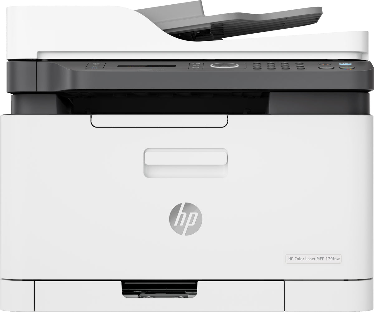 HP Color Laser MFP 179fnw - Impresora multifunción - color - láser - A4 (210 x 297 mm) (original) - A4/Carta (soportes) - hasta 14 ppm (copia) - hasta 18 ppm (impresión) - 150 hojas - 33,6 Kbps - USB 2.0, LAN, Wi-Fi(n)