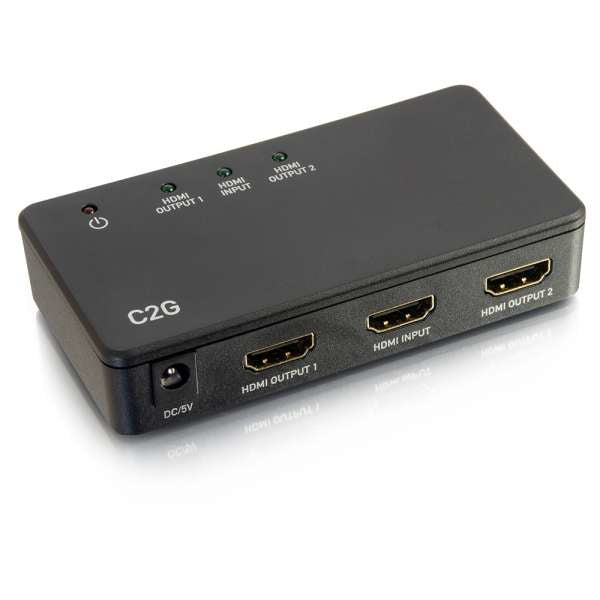 C2G 2-Port HDMI Splitter 4K30 - Video/Audio Splitter - 2 x HDMI - Desktop