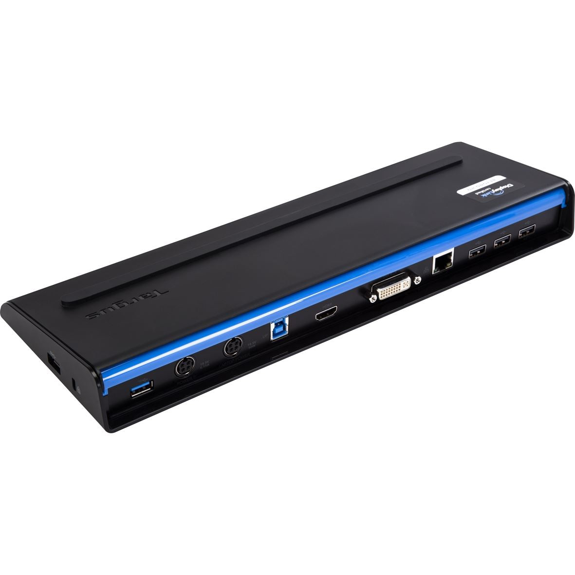 Targus USB Dual Video Docking Station with Power - Estação de engate - USB 3.0 - DVI, HDMI - GigE - com Adaptador Multiplexer USB-C (ACA44EUZ)