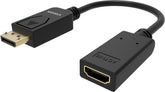 Adaptador DisplayPort a HDMI de instalación profesional VISION - GARANTÍA DE POR VIDA - 4K 60 Hz - DP versión 1.3 - conectores dorados - HDMI 2.0 - no convierte HDMI a DP - hotplug - DP (M) a HDMI (F) - diámetro exterior 5,5 mm - 30 AWG - longitud total