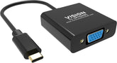 VISION Professional installation-grade USB-C to VGA adapter - LIFETIME WARRANTY - plugs into USB-C and has full-sized VGA socket - maximum resolution 2560 x 1600 @ 60 hz - USB-C 3.1 (M) to VGA (F) - driver built into adaptor - black