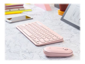 Logitech K380 Multi-Device Bluetooth Keyboard - Teclado - sem fios - Bluetooth 3.0 - QWERTY - Espanhol - rosa (920-009587)