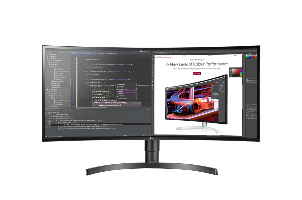 LG 34WL85C-B - LED Display - curved - 34" - 3440 x 1440 UWQHD @ 60 Hz - IPS - 300 cd/m² - 1000:1 - HDR10 - 5 ms - 2xHDMI, DisplayPort - speakers - black