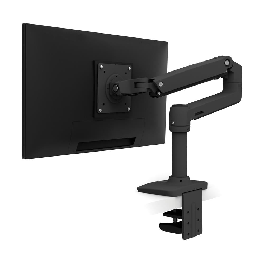 Ergotron LX - Kit de montaje (brazo oscilante, soporte de abrazadera de escritorio, soporte de anillo de metal, poste de 8") - Tecnología de fuerza constante patentada - Para pantalla LCD - Aluminio - Negro mate - Tamaño de pantalla: hasta 34"