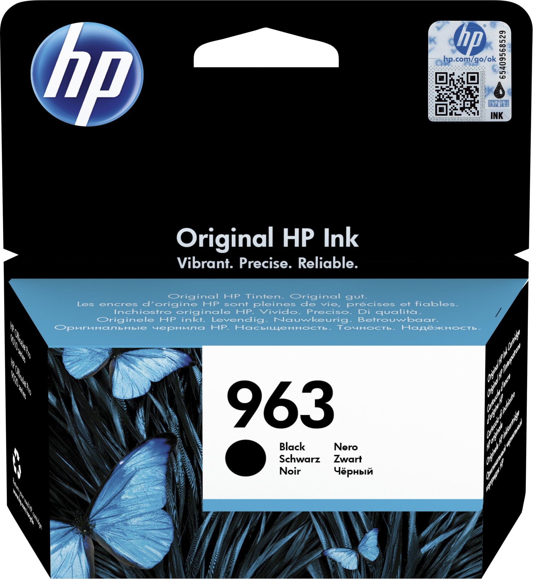 HP 963 - 24,09 ml - negro - original - cartucho de tinta - para Officejet 9012, Officejet Pro 90XX