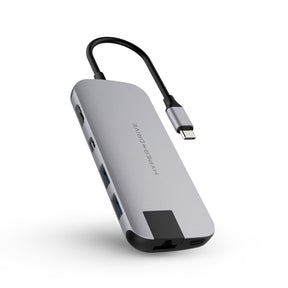 HyperDrive Slim 8-in-1 Hub - Estação de engate - USB-C - HDMI, Mini DP - GigE