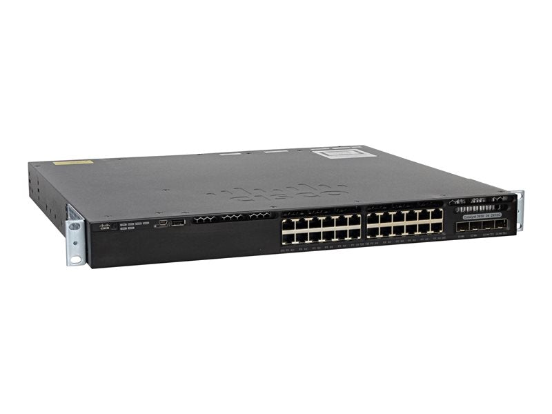 Cisco Catalyst 3650-24TD-S - Switch - L3 - Administered - 24 x 10/100/1000 + 2 x 10 Gigabit SFP+ - desktop, rail mountable (WS-C3650-24TD-S)