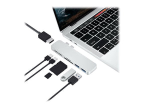 HyperDrive Duo 7-in-2 Hub - Estação de engate - USB-C x 2 - HDMI (HD28C-SILVER)