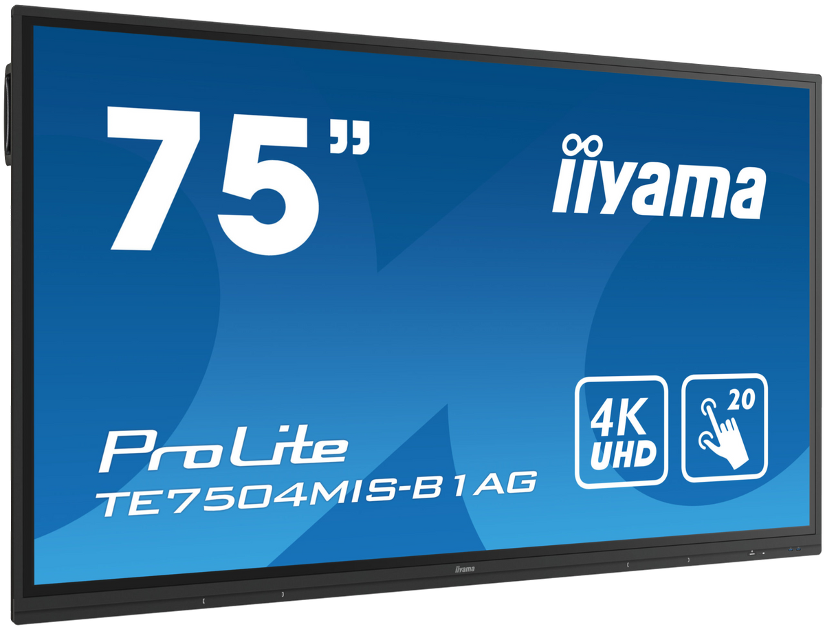 iiyama ProLite TE7504MIS-B1AG - 75" Diagonal Class (74.5" viewable) LCD display with LED backlight - interactive - with built-in media player and touchscreen (multi touch) - 4K UHD (2160p) 3840 x 2160 - LED illumination direct - opaque black