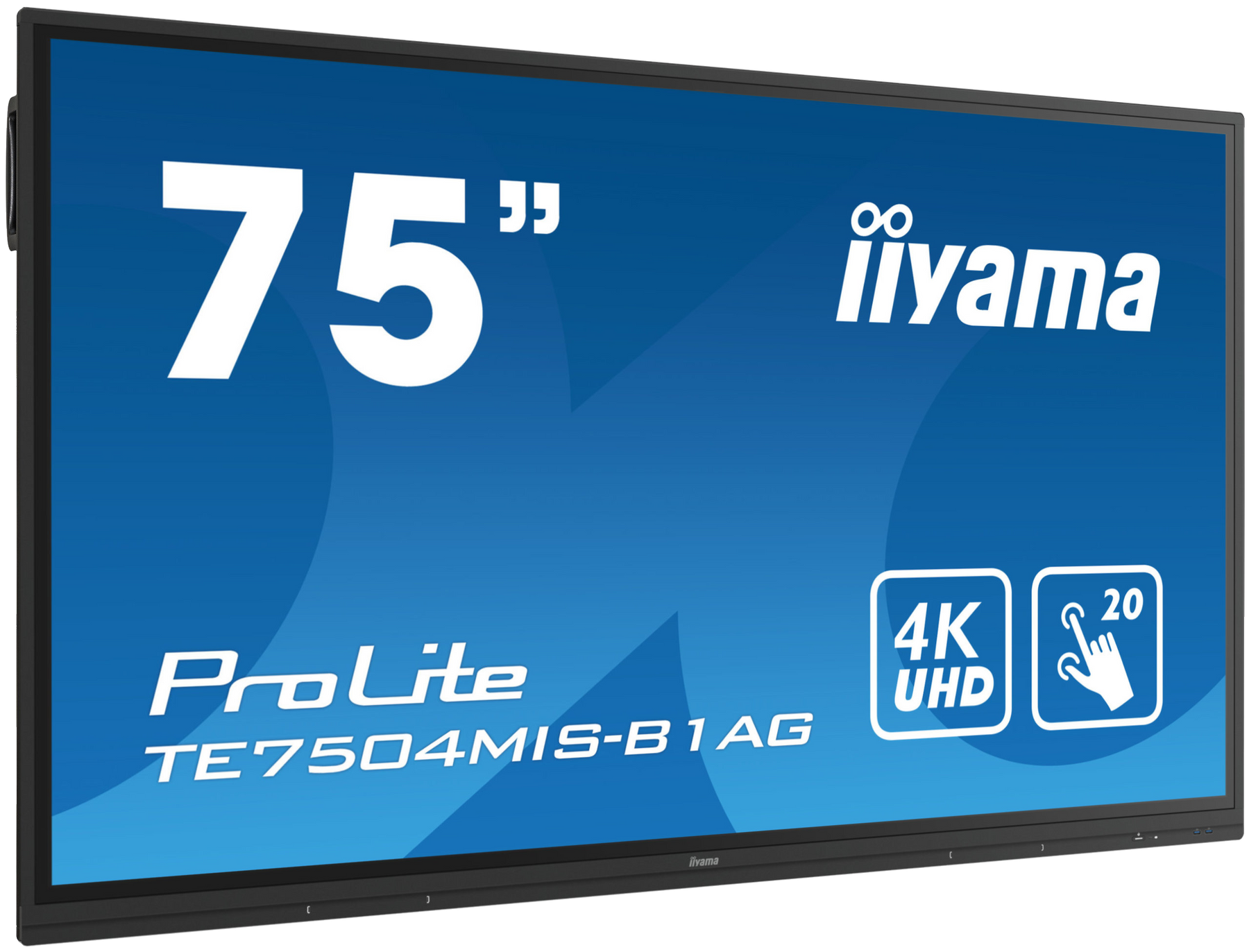 iiyama ProLite TE7504MIS-B1AG - 75" Classe Diagonal (74.5" visível) ecrã LCD com luz de fundo LED - interativa - com leitor de multimédia e ecrã tátil incorporados (multi toque) - 4K UHD (2160p) 3840 x 2160 - LED de iluminação directa - preto opaco