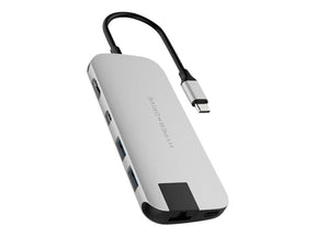 HyperDrive Slim 8-in-1 Hub - Estação de engate - USB-C - HDMI, Mini DP - GigE (HD247B-SILVER)