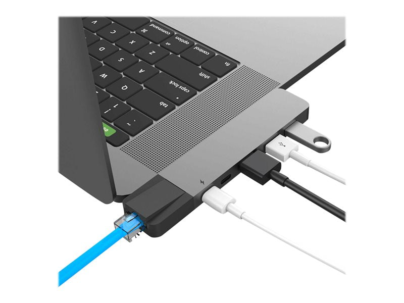 HyperDrive Net 6-in-2 Hub - Estação de engate - USB-C x 2 - HDMI - GigE (GN28N-GRAY)