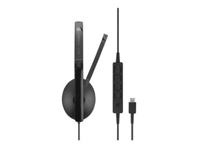 EPOS I SENNHEISER ADAPT SC 165 USB-C - SC 100 series - headphones - on ear - with cable - 3.5mm jack, USB-C - black - Certified for Skype for Business