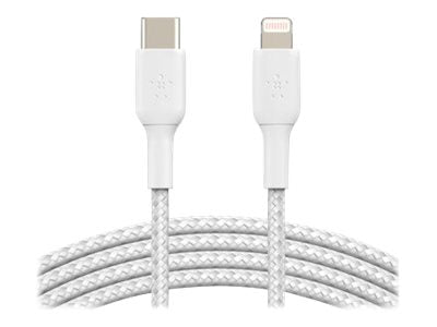 Belkin BOOST CHARGE - Cabo Lightning - USB-C macho para Lightning macho - 1 m - branco - Fornecimento de energia USB (18W) - para Apple iPad/iPhone/iPod (Lightning) (CAA004BT1MWH)