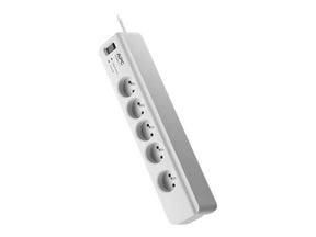 APC SurgeArrest Essential - Surge Protector - AC 230 V - 2300 Watt - output connectors: 5 - Belgium, France - white (PM5-FR)