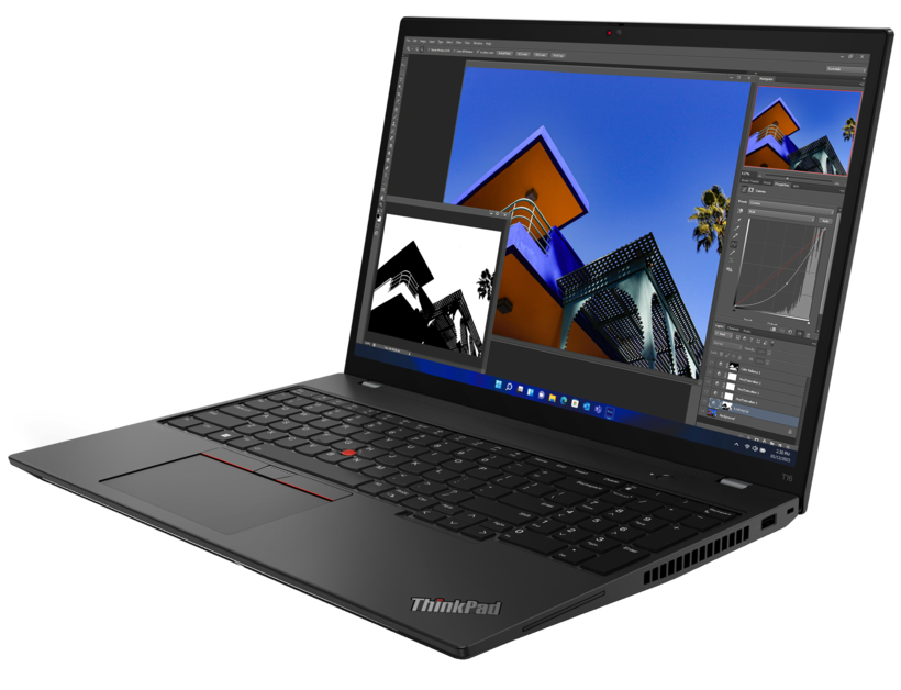 Lenovo ThinkPad T16 Gen 1 21BV - 180 degree hinge design - Intel Core i7 1260P / 2.1GHz - Win 11 Pro - Iris Xe Graphics - 16GB RAM - 512GB SSD TCG Opal Encryption 2, NVMe - 16" IPS 1920 x 1200 - Wi-Fi 6E - black thunder - kbd: English -