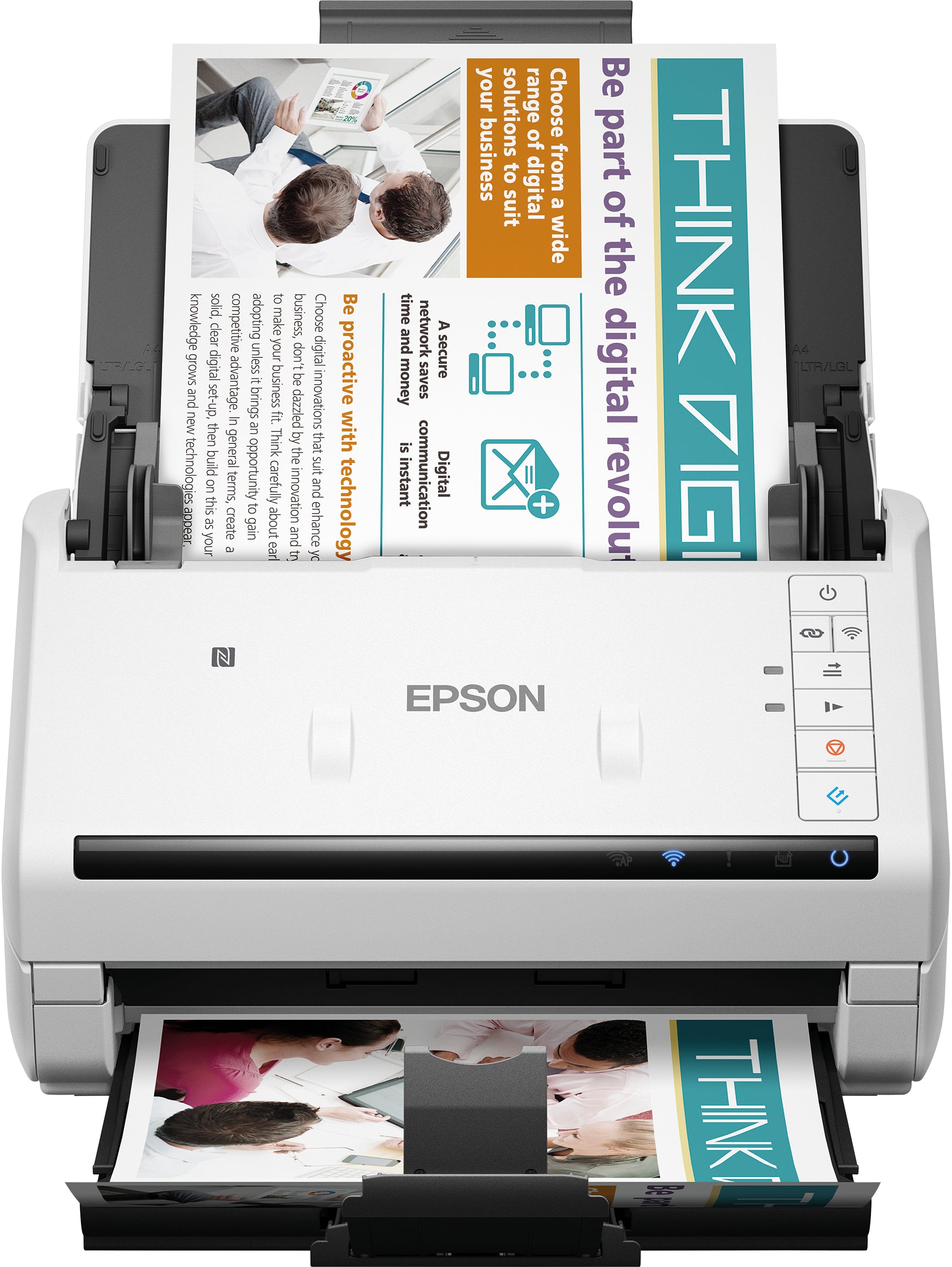 Epson WorkForce DS-570W - Escáner de documentos - Dúplex - A4/Legal - 600 ppp x 600 ppp - hasta 35 ppm (mono) / hasta 35 ppm (color) - ADF (50 hojas) - hasta 4000 escaneos por día - USB 3.0 wifi