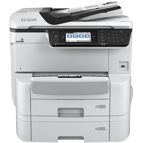 Epson WorkForce Pro WF-C8690DTWF - Multifunction printer - color - inkjet - A3 (media) - up to 22 ppm (copy) - up to 24 ppm (print) - 835 sheets - 33.6 Kbps - Gigabit LAN, USB host, NFC, USB 3.0, USB 2.0 host, Wi-Fi(ac)