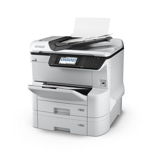 Epson WorkForce Pro WF-C8690DTWF - Impresora multifunción - color - inyección de tinta - A3 (soportes) - hasta 22 ppm (copia) - hasta 24 ppm (impresión) - 835 hojas - 33,6 Kbps - LAN Gigabit, host USB, NFC, USB 3.0, anfitrión USB 2.0, Wi-Fi (CA)