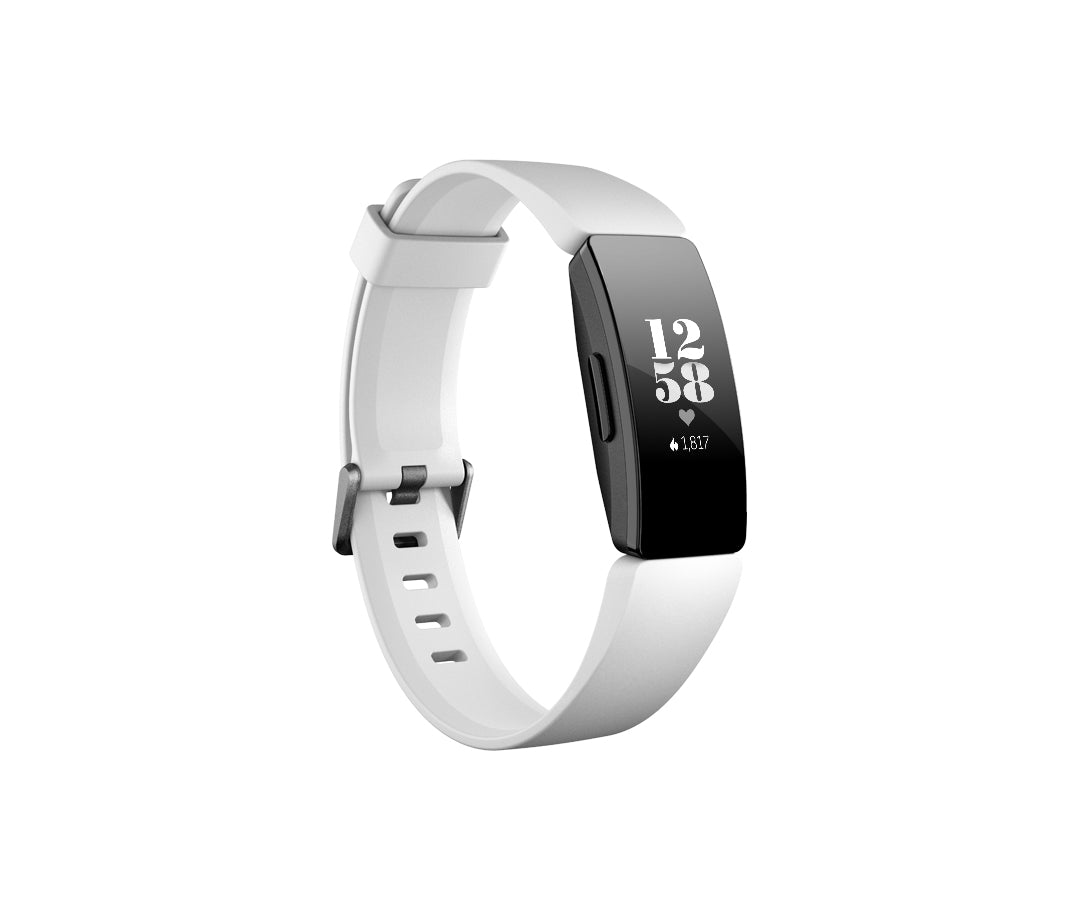 Fitbit Inspire HR - Black - Activity Tracker With Band - Silicone - White - Band Size: S/L - Monochrome - Bluetooth - 20g