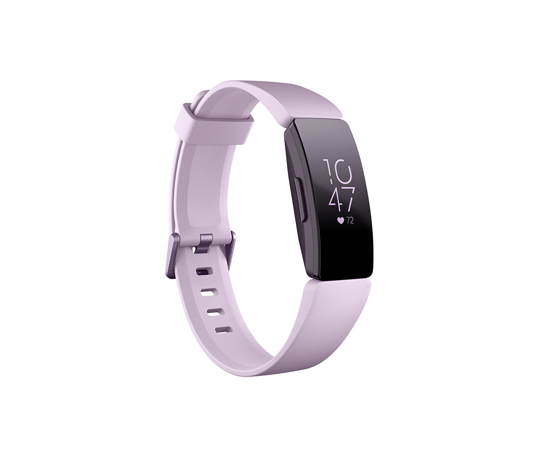 Fitbit Inspire HR - Black - activity tracker With band - silicone - lilac - band size: S/L - monochrome - Bluetooth - 20g