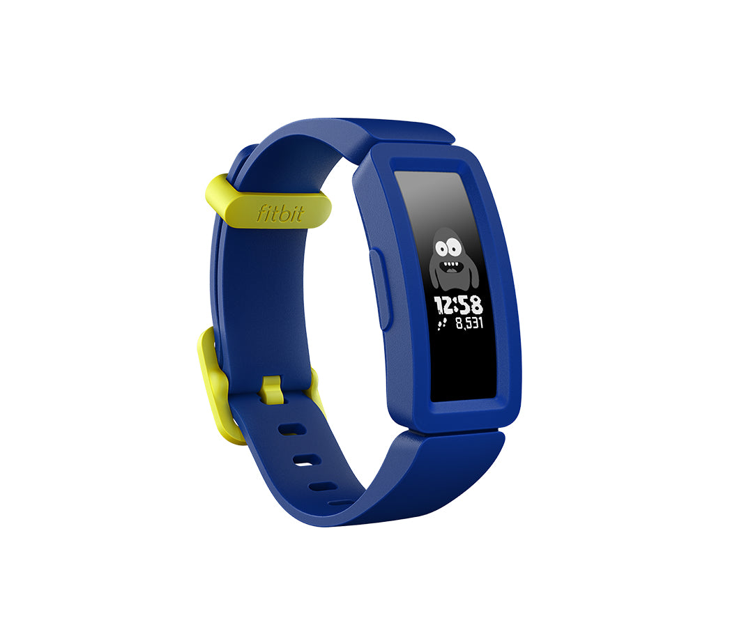 Fitbit Ace 2 - Rastreador de actividade Com banda - silicone - céu noturno/amarelo neon - tamanho do pulso: 117-168 mm - monocromático - Bluetooth - 20 g