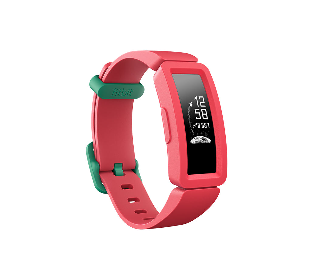 Fitbit Ace 2 - Activity Tracker With Band - Silicone - Watermelon/Teal - Wrist Size: 117-168mm - Monochrome - Bluetooth - 20g