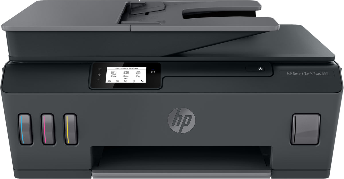 HP Smart Tank Plus 655 Wireless All-in-One - Multifunction Printer - Color - Inkjet - Refillable - Legal (216 x 356 mm) (original) - A4/Legal (media) - up to 10 ppm (copy) - up to 11 ppm (print) - 100 sheets - 33.6 Kbps - USB 2.0, Wi-