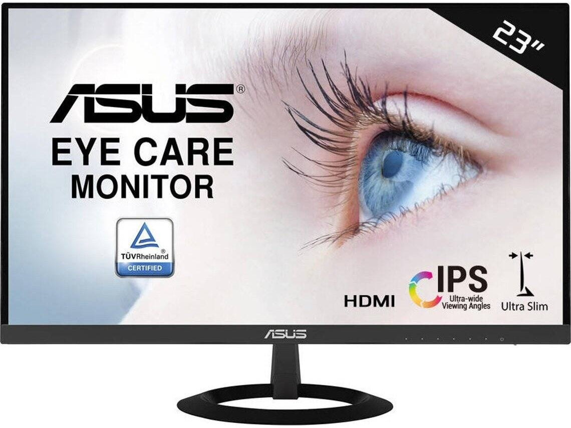 ASUS VZ239HE - Monitor LED - 23" - 1920 x 1080 Full HD (1080p) @ 75 Hz - IPS - 250 cd/m² - 1000:1 - 5 ms - HDMI, VGA - preto