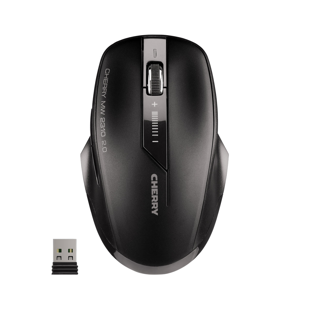 CHERRY MW 2310 2.0 - Mouse - right- and left-handed - optical - 6 buttons - wireless - RF, 2.4 GHz - USB wireless receiver - black
