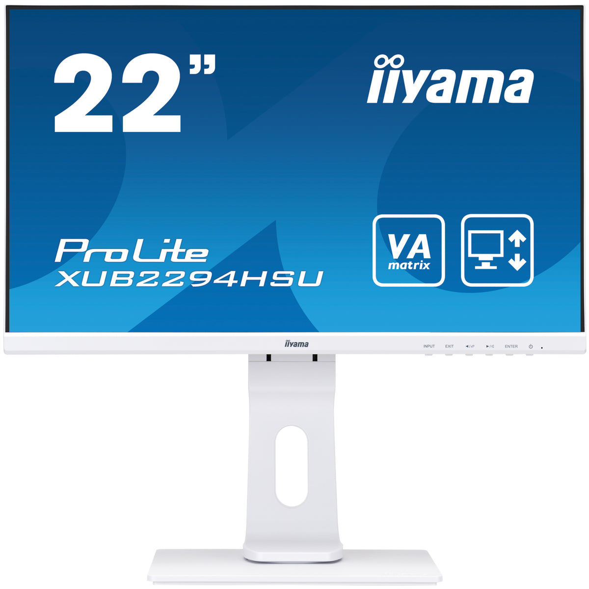 iiyama ProLite XUB2294HSU-W1 - Monitor LED - 22" (21,5" visibles) - 1920 x 1080 Full HD (1080p) @ 75 Hz - VA - 250 cd/m² - 3000:1 - 4 ms - HDMI, VGA, DisplayPort - altavoces - blanco mate