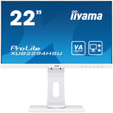 iiyama ProLite XUB2294HSU-W1 - Monitor LED - 22" (21.5" visível) - 1920 x 1080 Full HD (1080p) @ 75 Hz - VA - 250 cd/m² - 3000:1 - 4 ms - HDMI, VGA, DisplayPort - altifalantes - branco mate