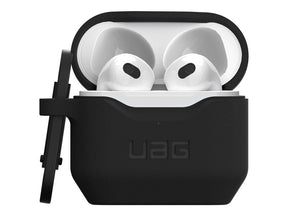 UAG Rugged Case for Airpods (3rd Gen, 2021) - Std. Issue Silicone_001 Black - Bolsa for wireless earbuds - antimicrobiano - silicone - preto - para Apple AirPods (3ª geração)