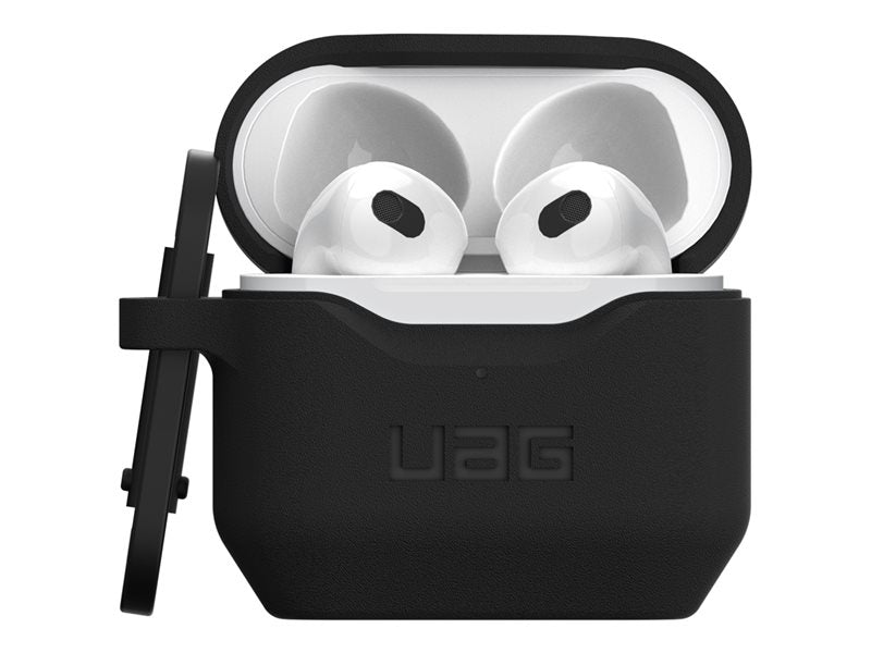 Estuche resistente UAG para Airpods (3ra generación, 2021) - Estándar. Issue Silicone_001 Black - Estuche para auriculares inalámbricos - antimicrobiano - silicona - negro - para Apple AirPods (3ra generación)