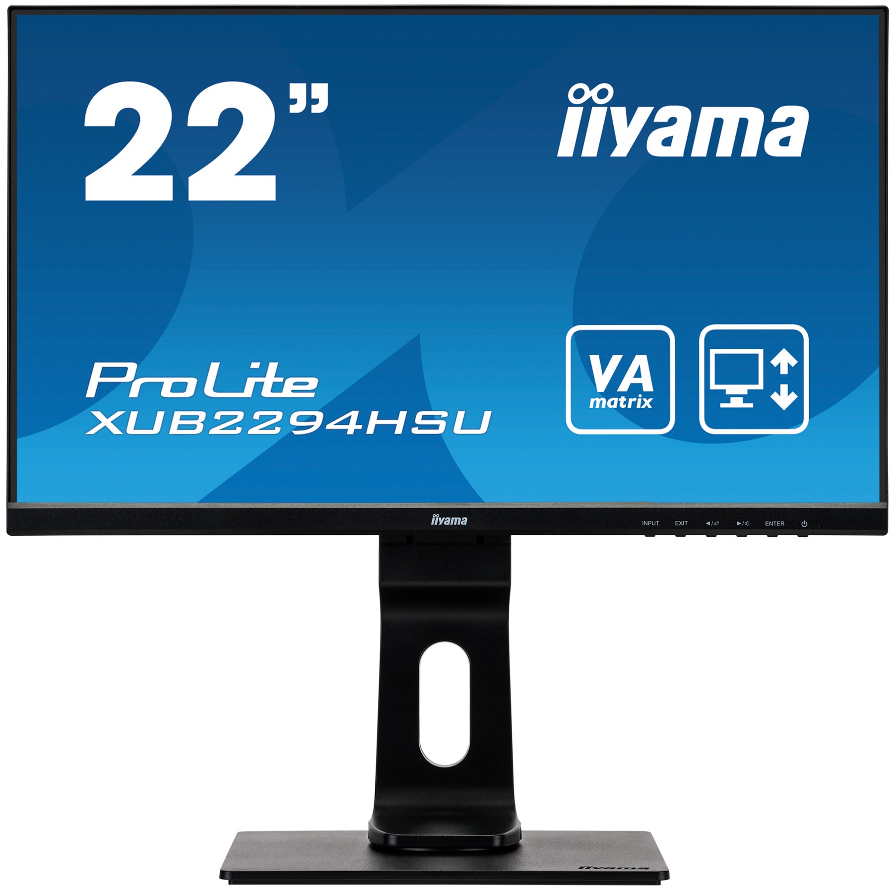 iiyama ProLite XUB2294HSU-B1 - Monitor LED - 22" (21,5" visibles) - 1920 x 1080 Full HD (1080p) @ 75 Hz - VA - 250 cd/m² - 3000:1 - 4 ms - HDMI, VGA, DisplayPort - altavoces - negro opaco