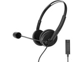 Energy Office 2+ - Auriculares - supraaurales - con cable - USB, conector de 3,5 mm - negro